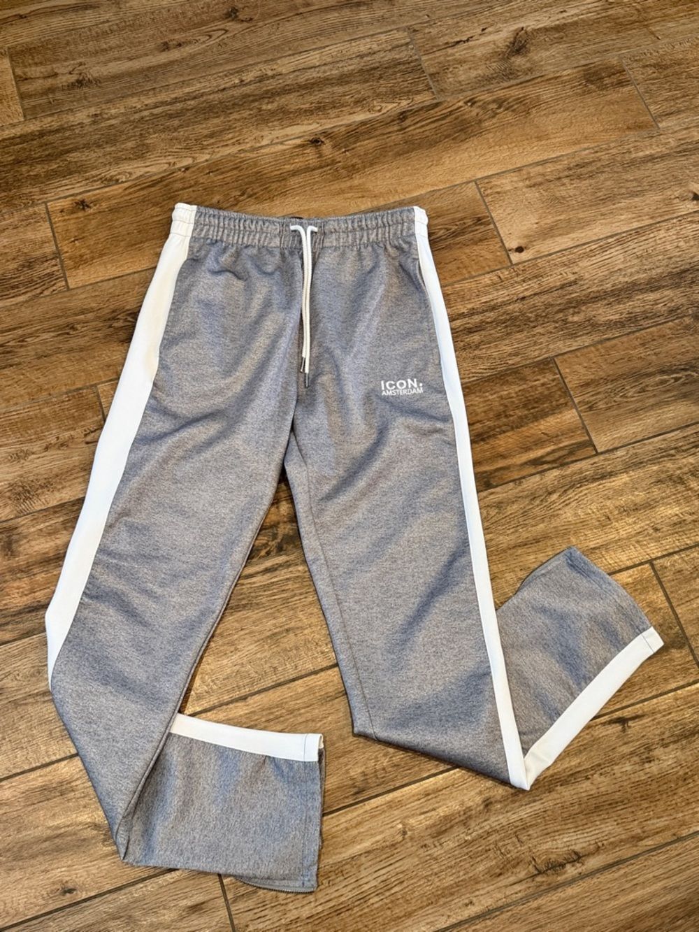 ICON Gray Joggers with White Side Panels